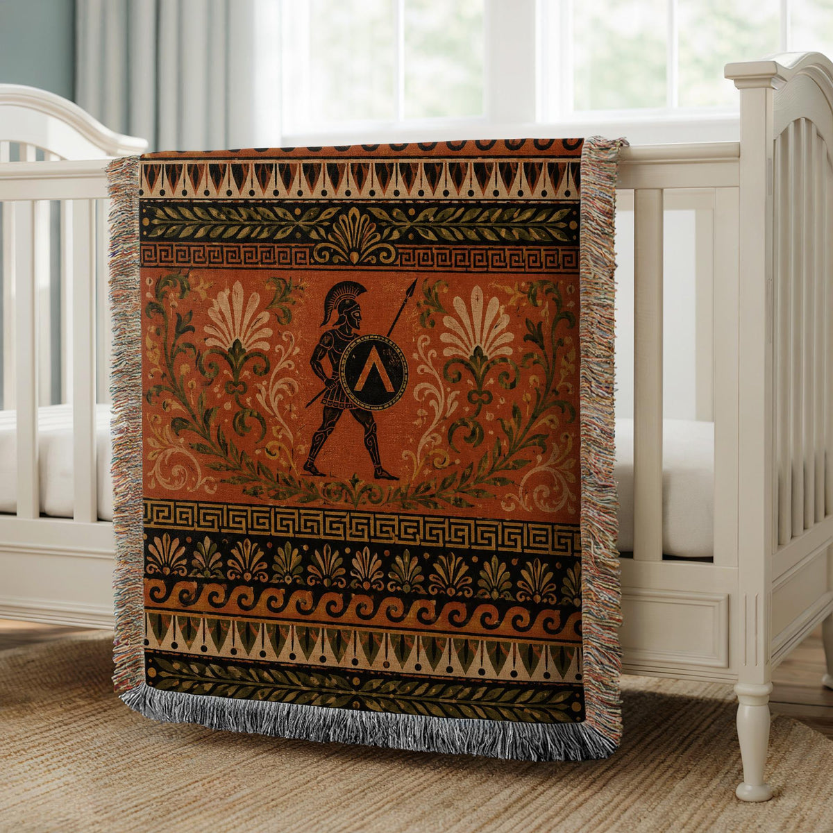 Spartan Warrior Woven Blanket