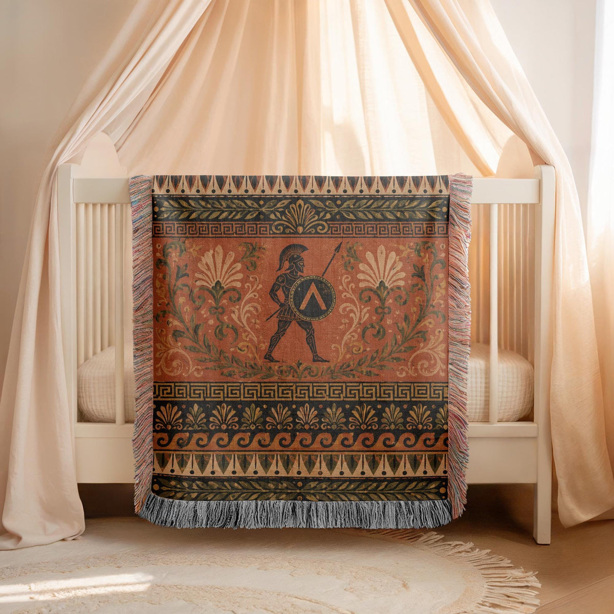 Spartan Warrior Woven Blanket