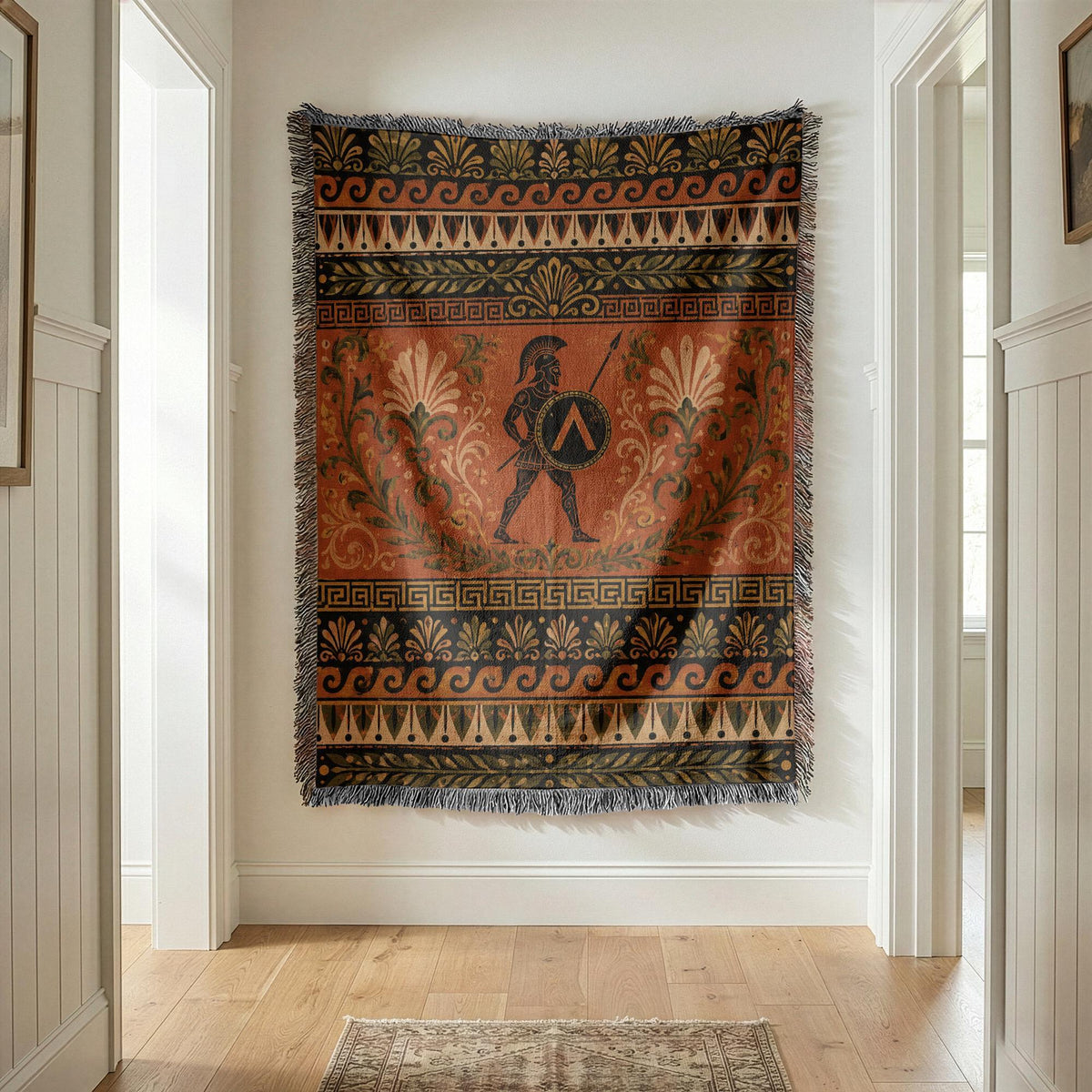 Spartan Warrior Woven Blanket