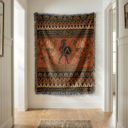 Spartan Warrior Woven Blanket