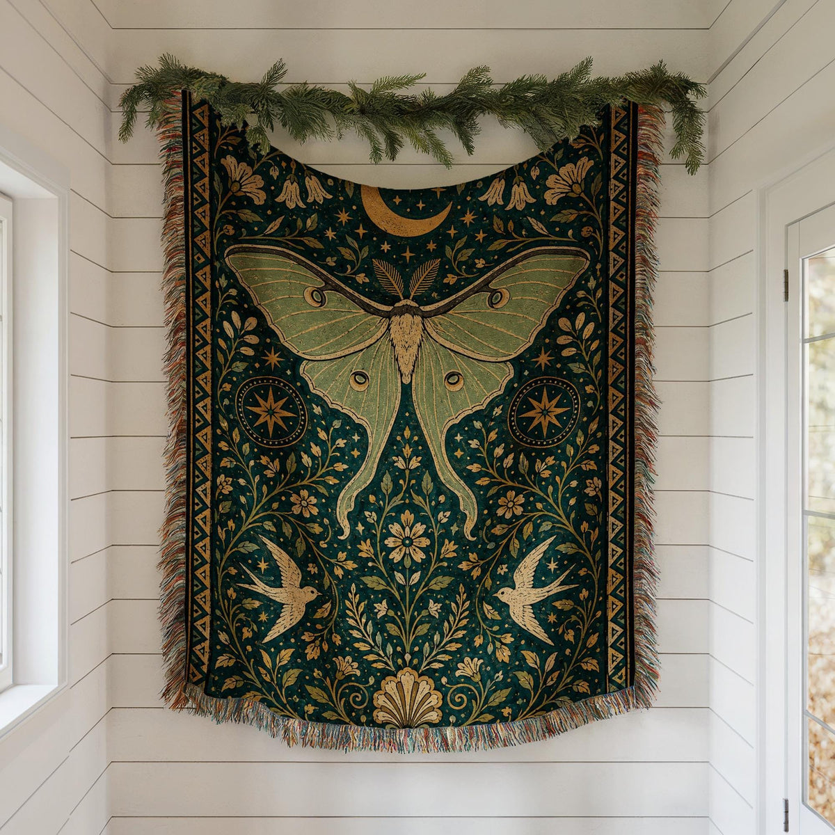 Luna Moth Woven Blanket