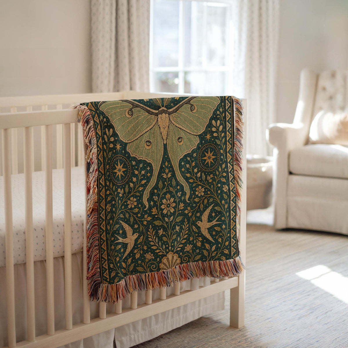 Luna Moth Woven Blanket