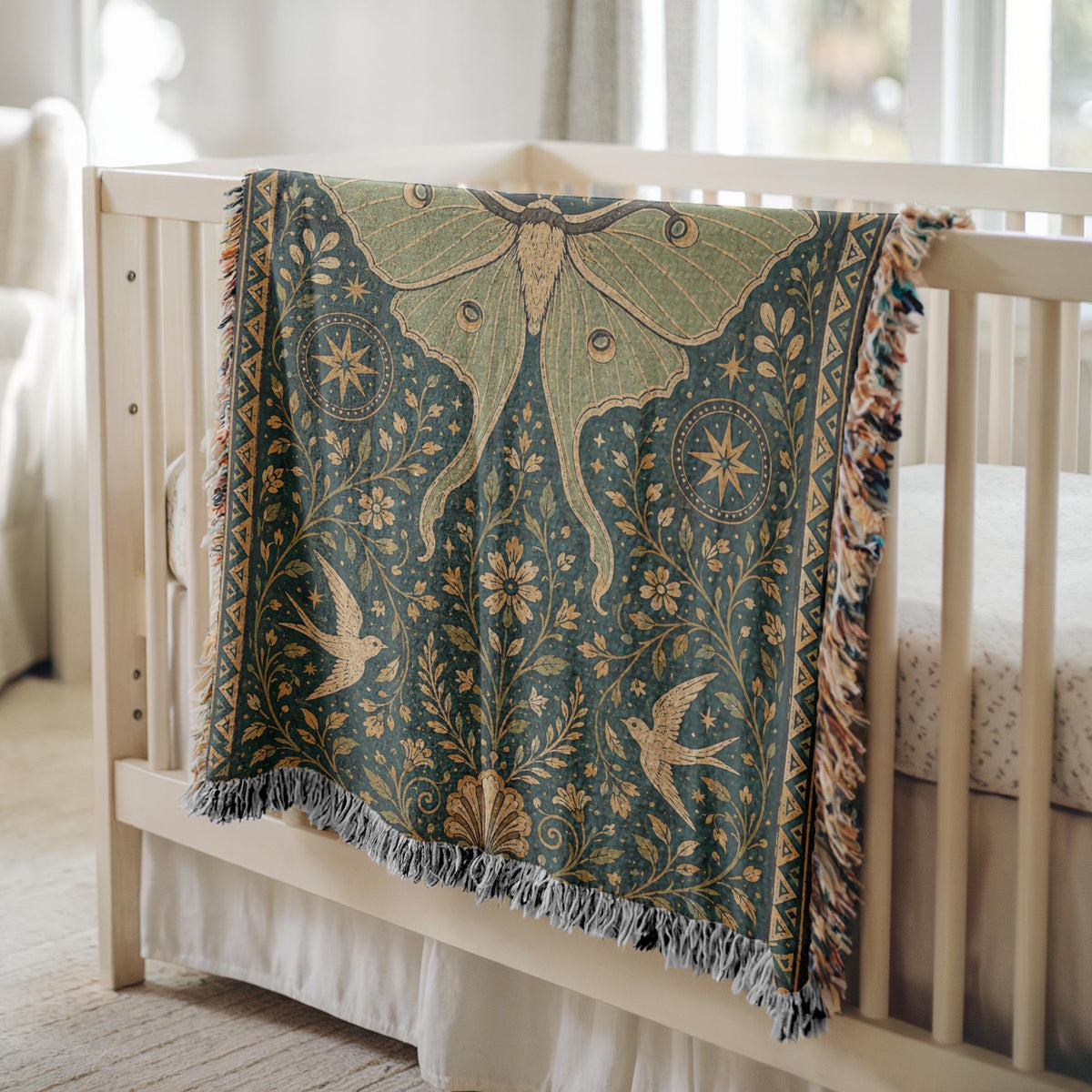 Luna Moth Woven Blanket
