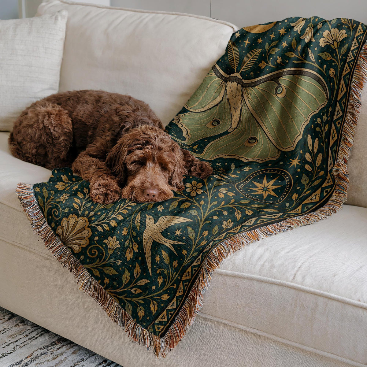 Luna Moth Woven Blanket