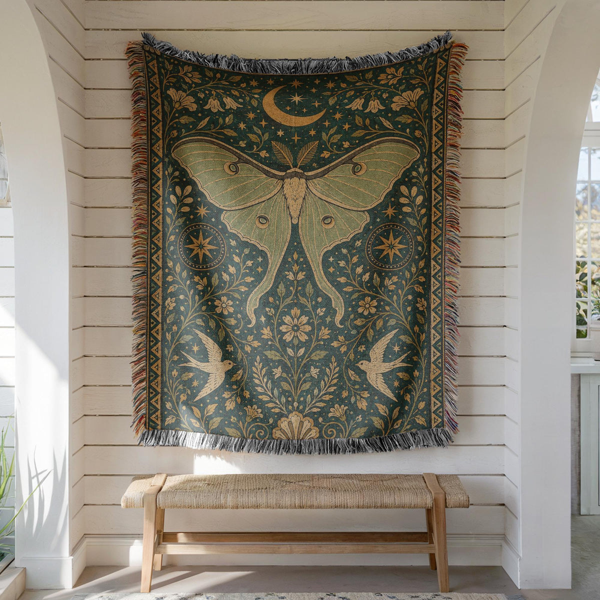 Luna Moth Woven Blanket