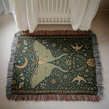Luna Moth Woven Blanket