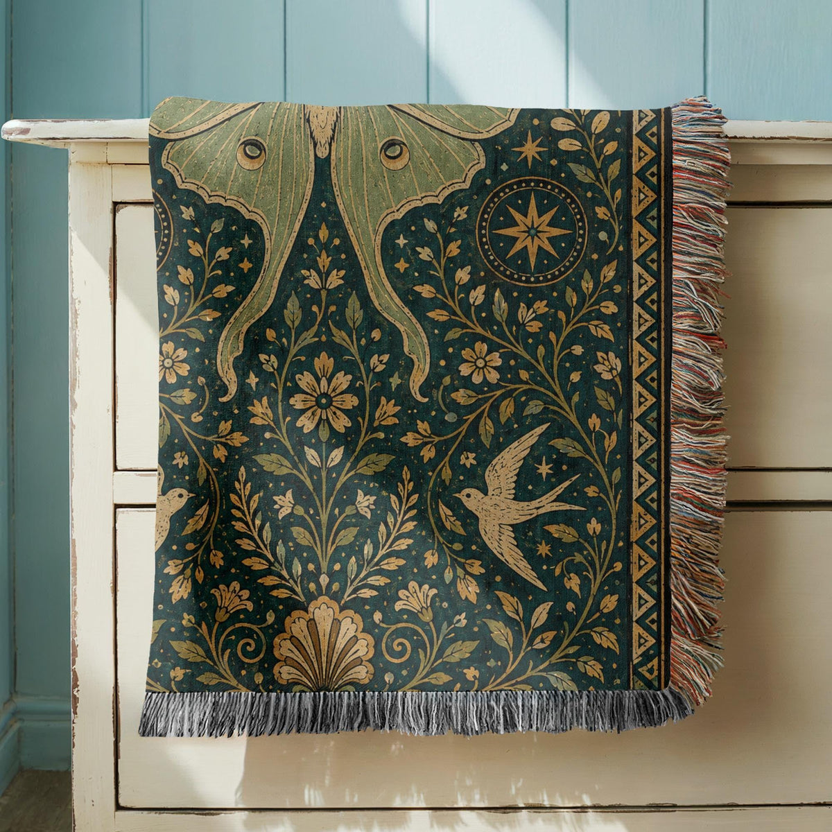 Luna Moth Woven Blanket