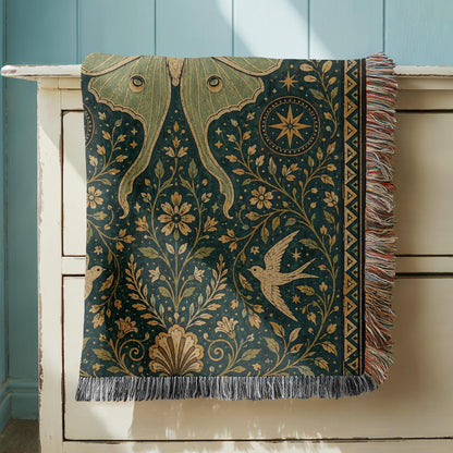 Luna Moth Woven Blanket
