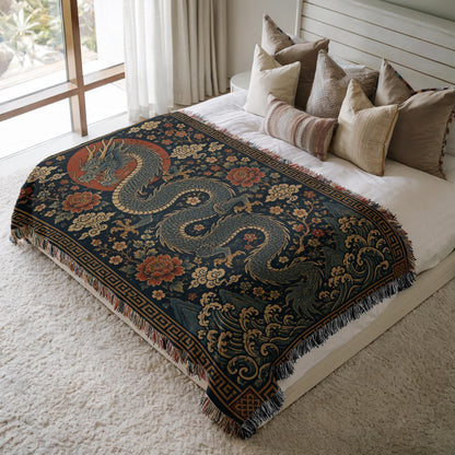 Chinese Dragon Woven Blanket
