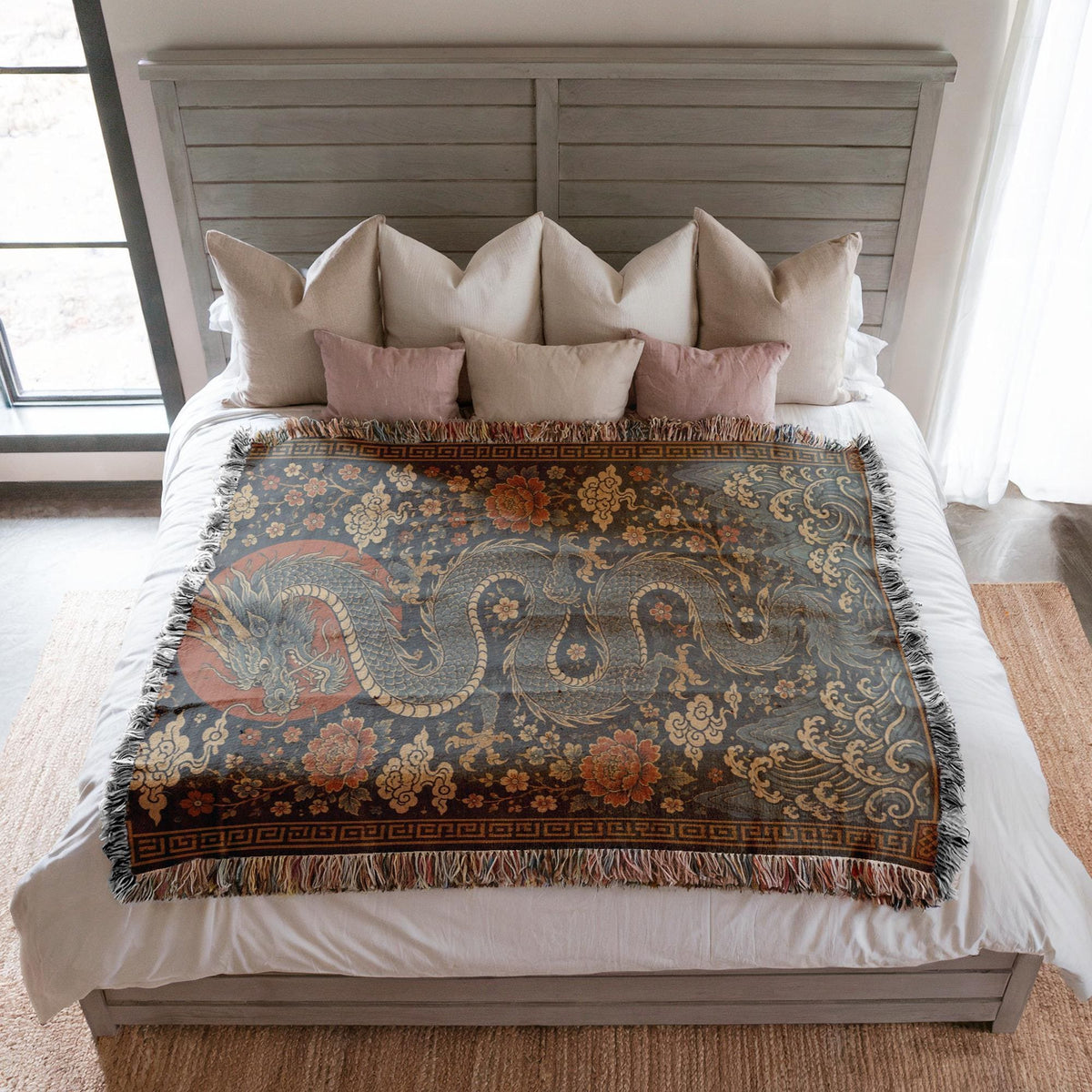 Chinese Dragon Woven Blanket