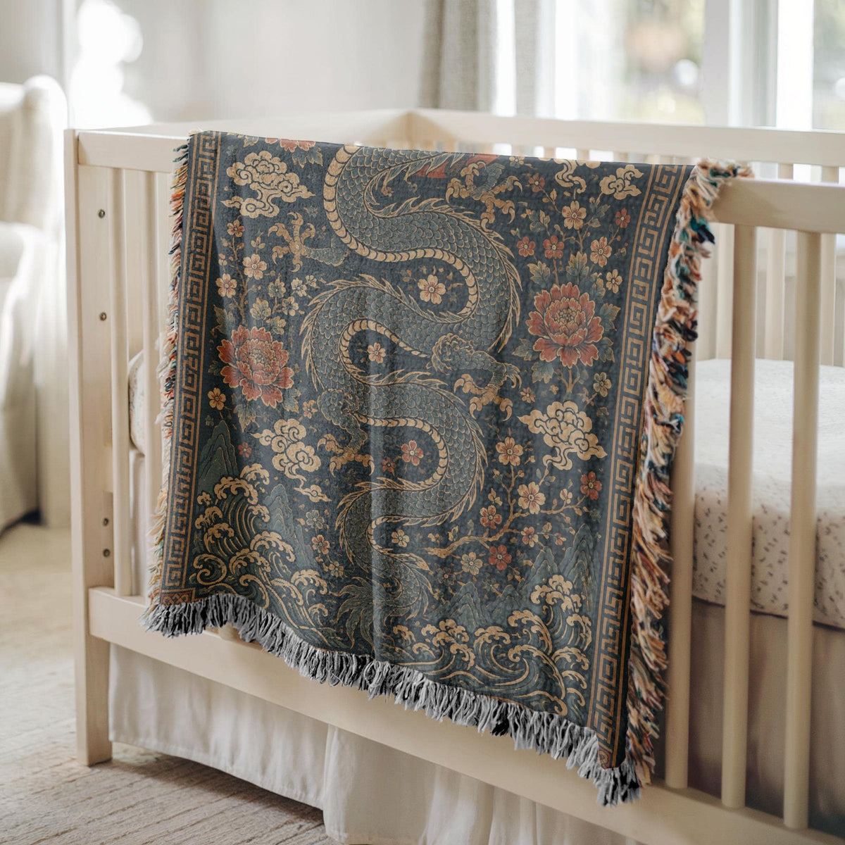 Chinese Dragon Woven Blanket
