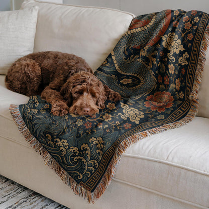 Chinese Dragon Woven Blanket