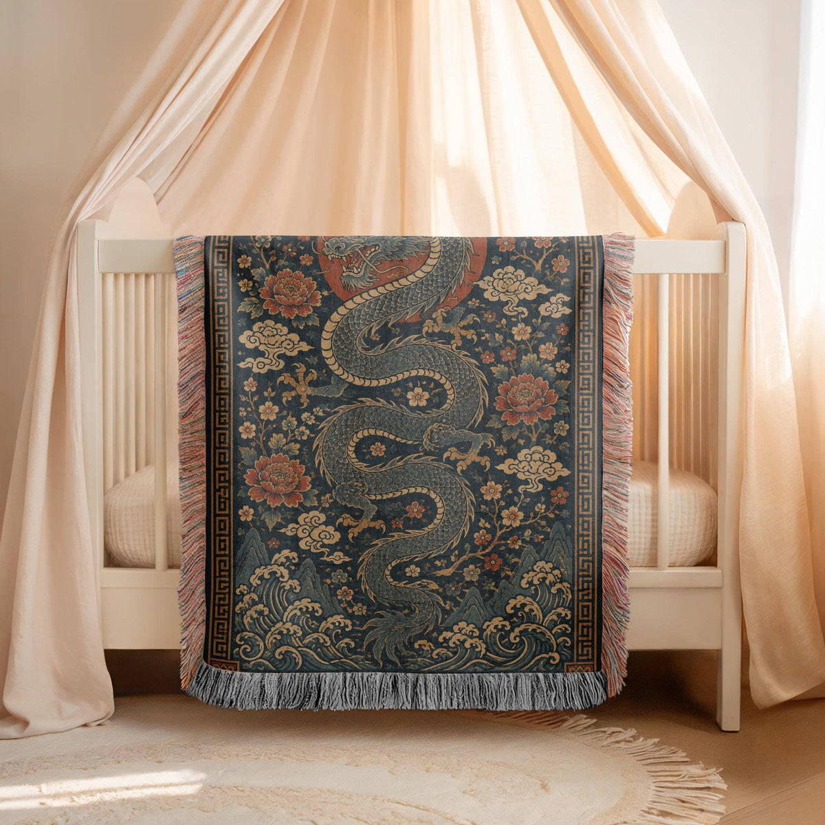 Chinese Dragon Woven Blanket