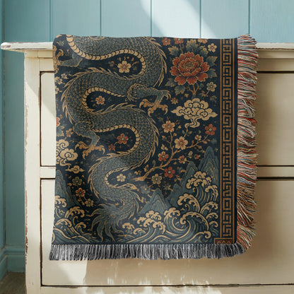 Chinese Dragon Woven Blanket