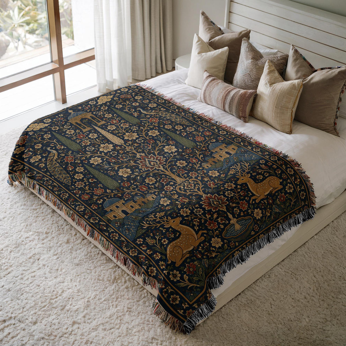 Persian Tree of Life Woven Blanket