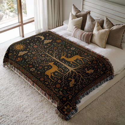 Tree of Life Woven Blanket