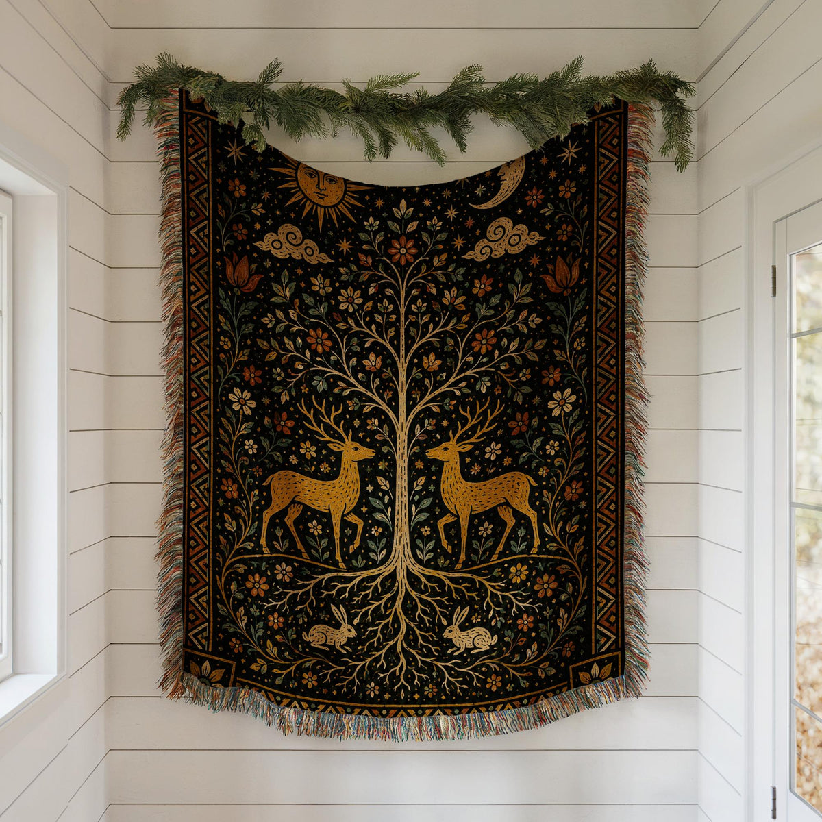 Tree of Life Woven Blanket