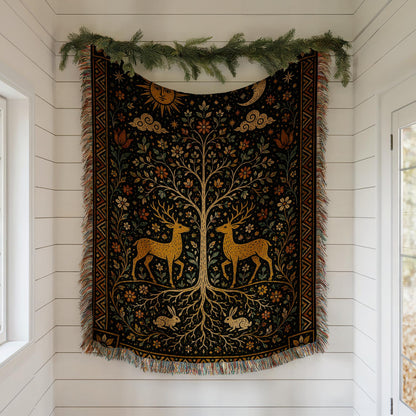 Tree of Life Woven Blanket