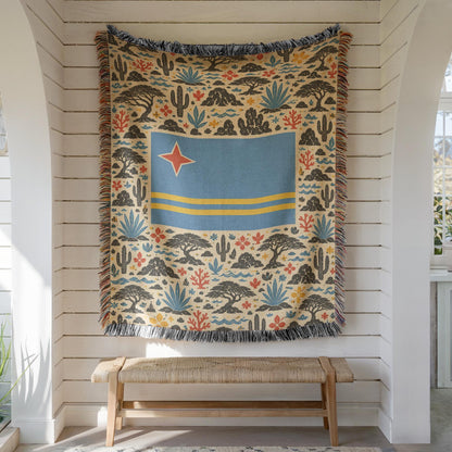 Aruba Flag Woven Blanket
