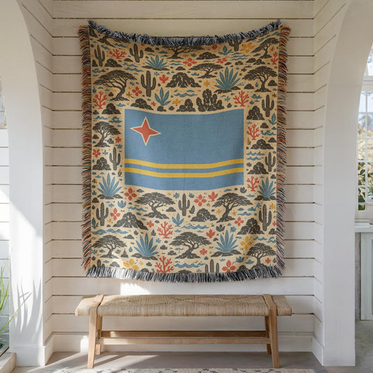 Aruba Flag Woven Blanket