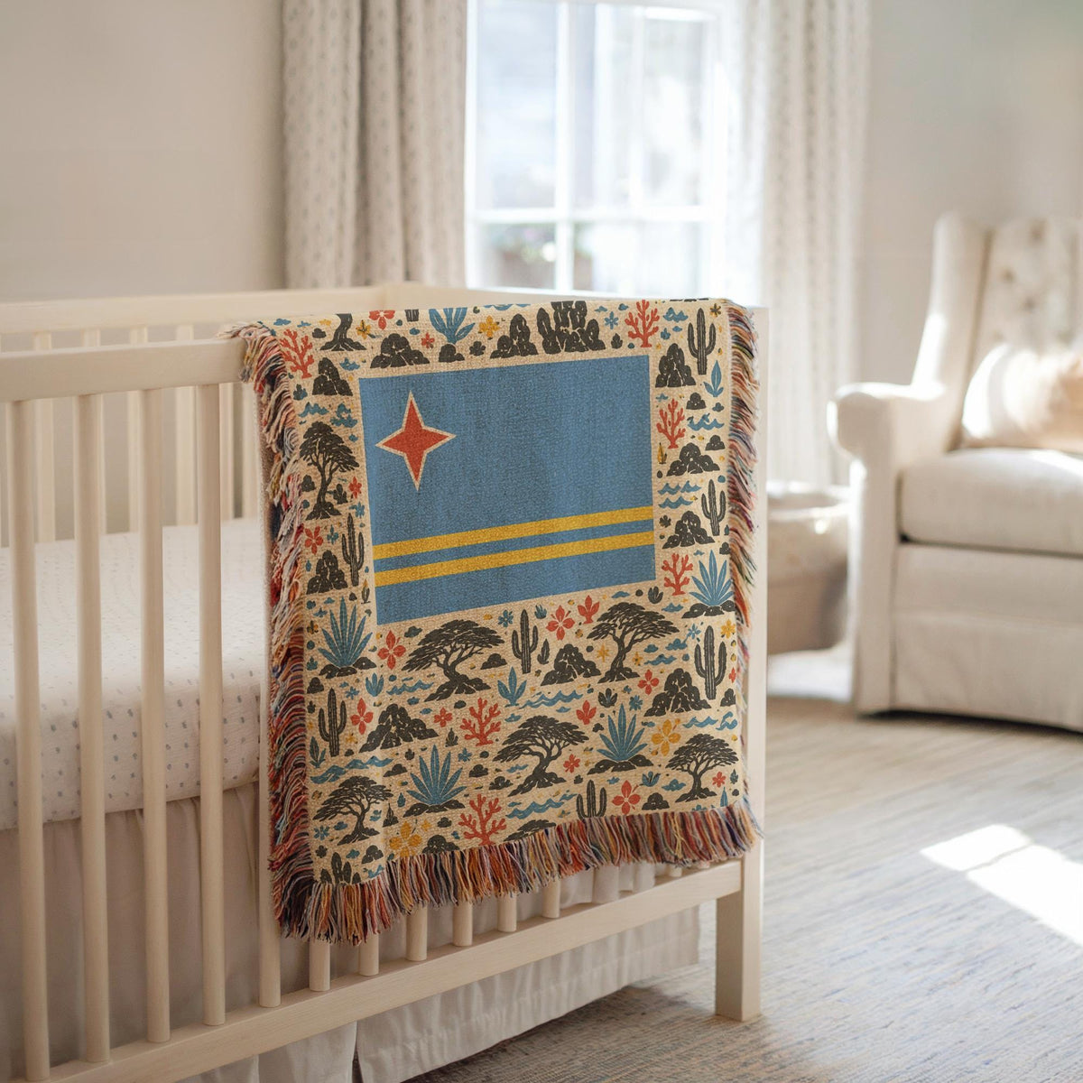 Aruba Flag Woven Blanket