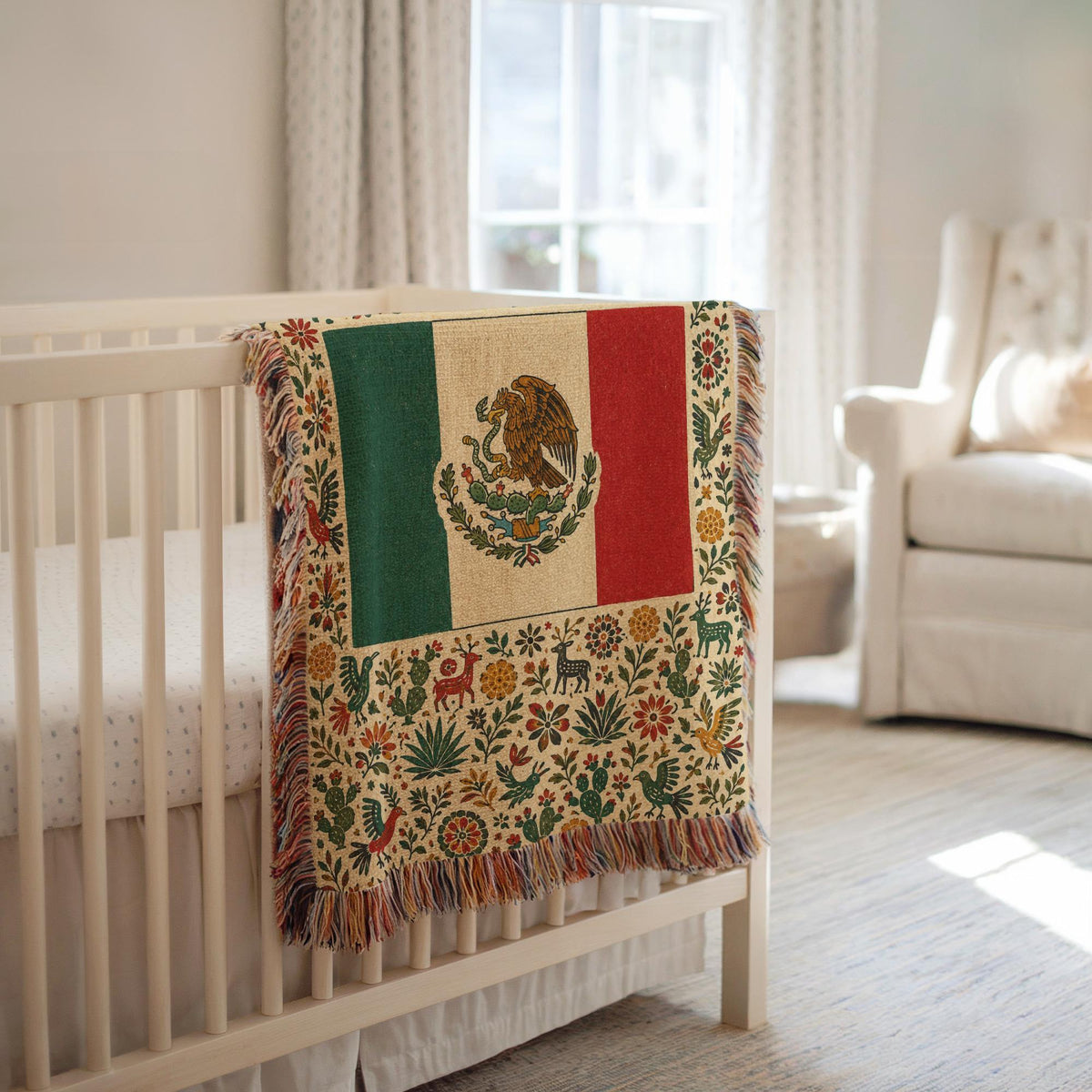 Mexico Flag Woven Blanket
