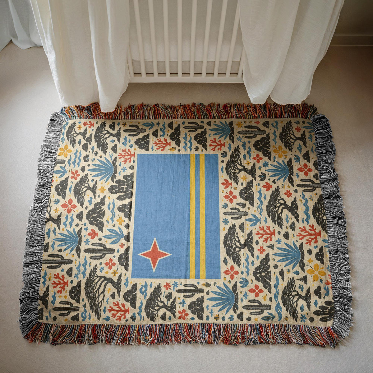 Aruba Flag Woven Blanket