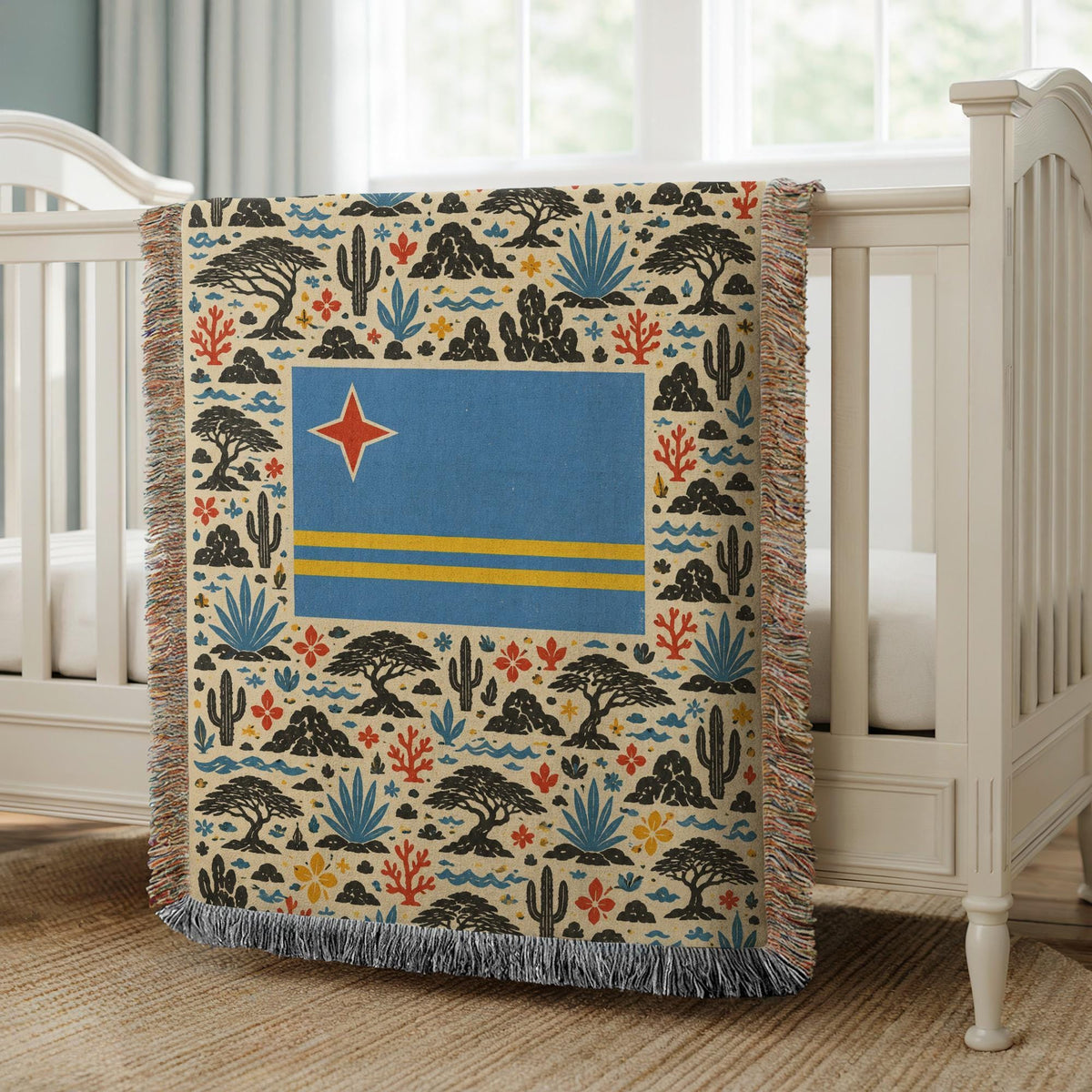 Aruba Flag Woven Blanket