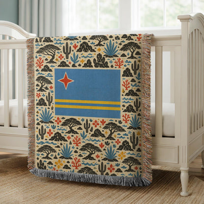 Aruba Flag Woven Blanket