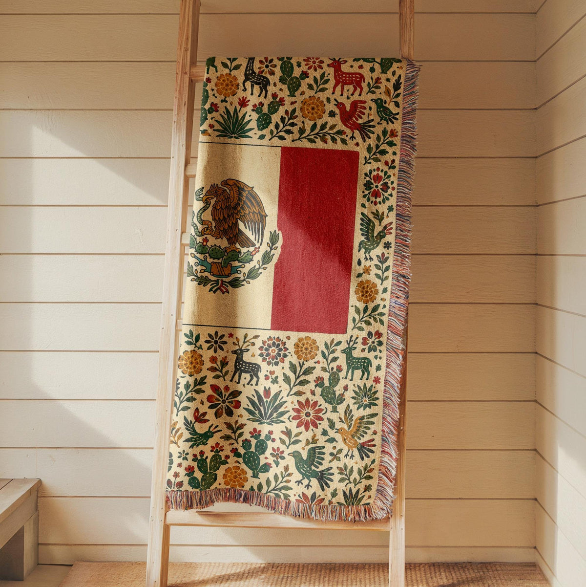 Mexico Flag Woven Blanket