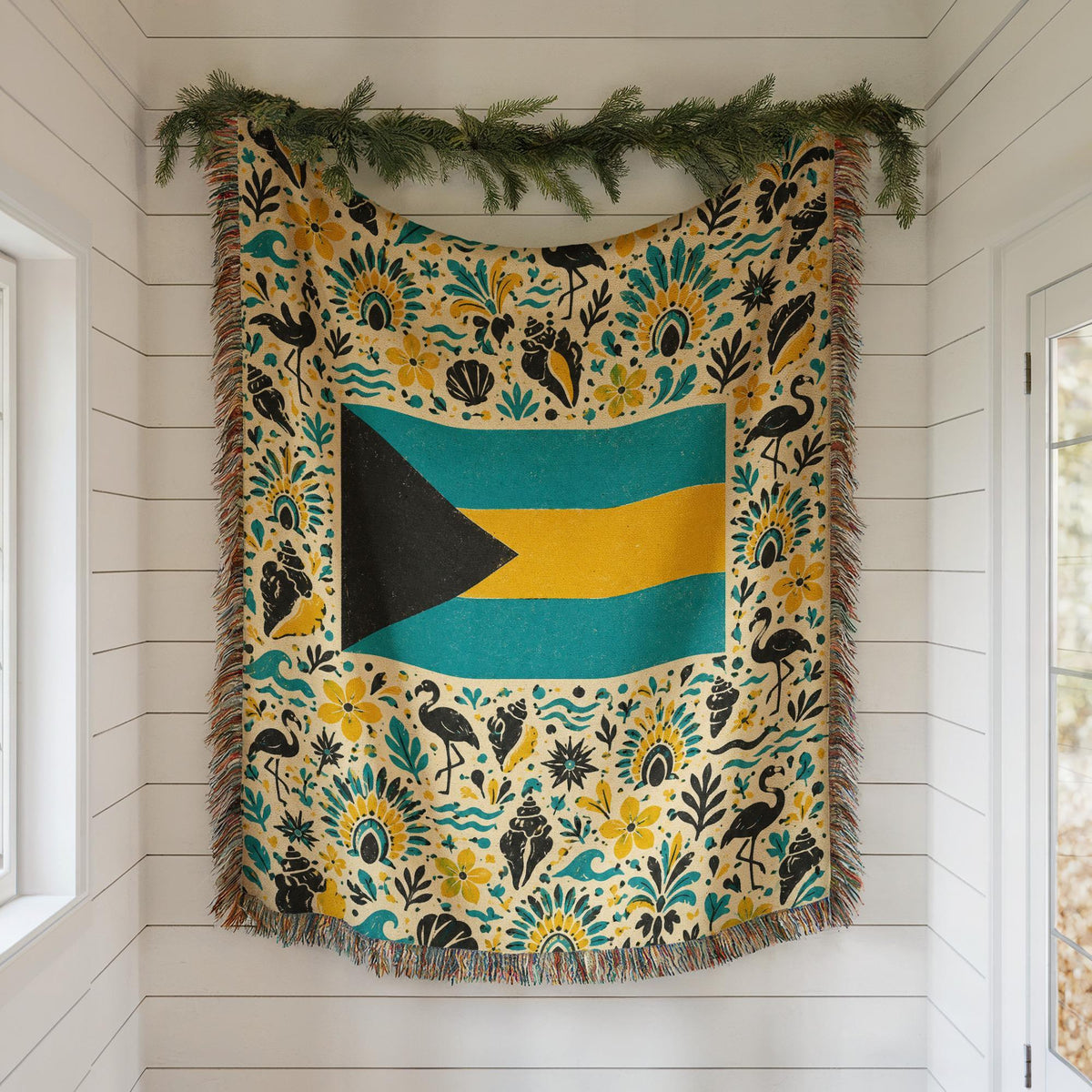 Bahamas Flag Woven Blanket