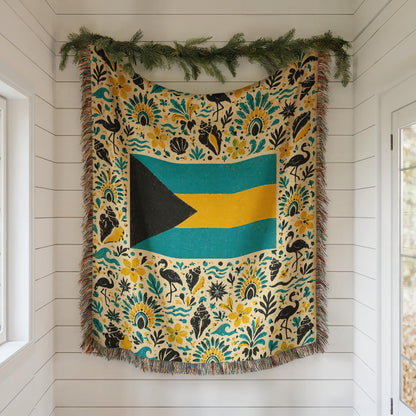 Bahamas Flag Woven Blanket