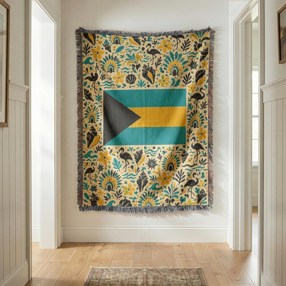 Bahamas Flag Woven Blanket