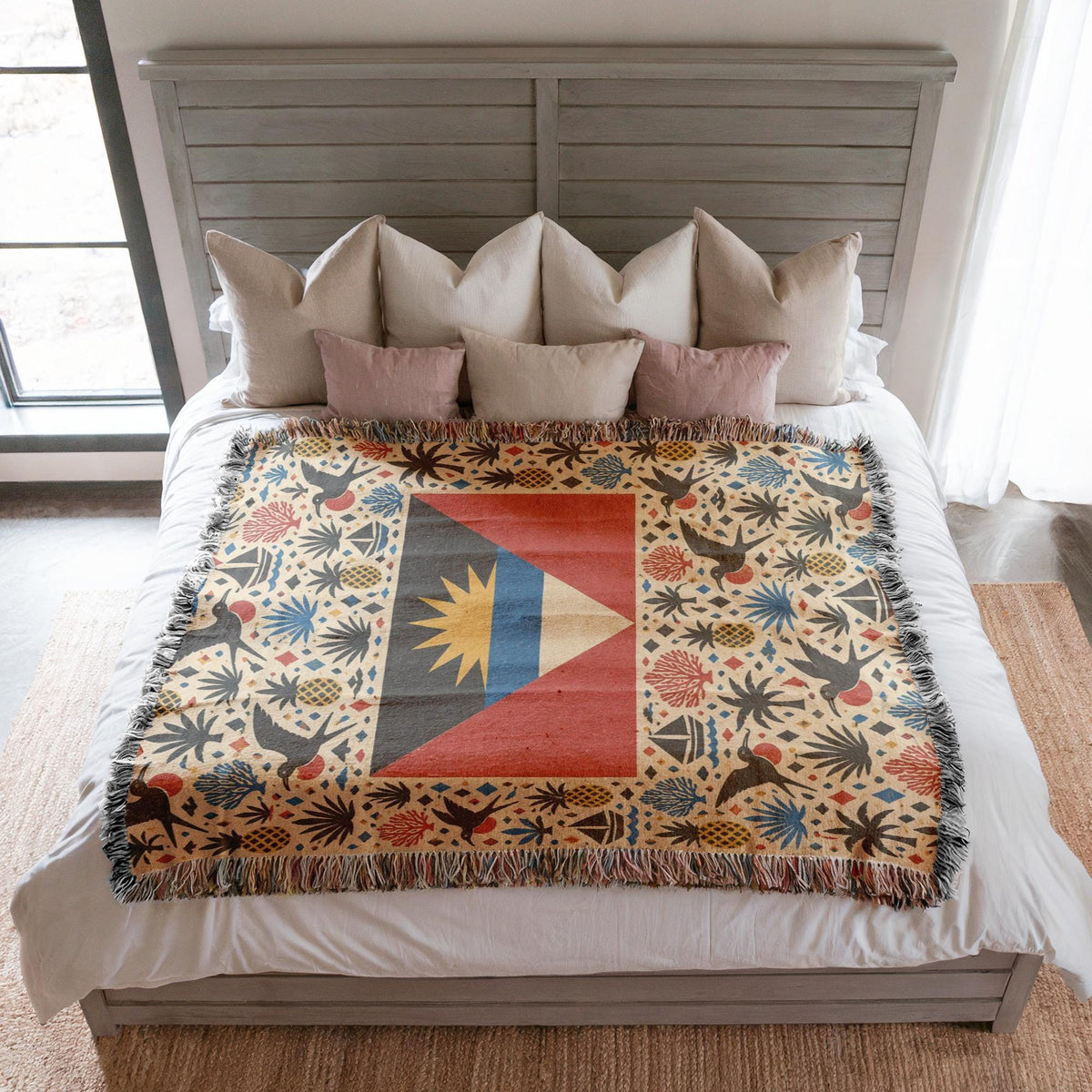 Antigua Barbuda Flag Woven Blanket