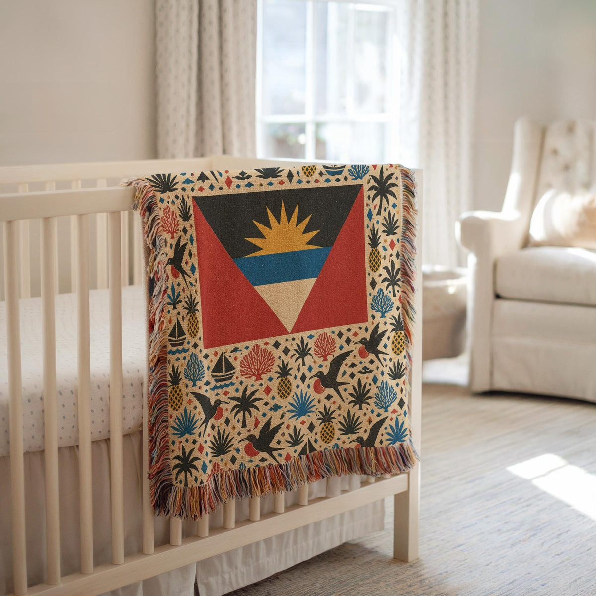 Antigua Barbuda Flag Woven Blanket