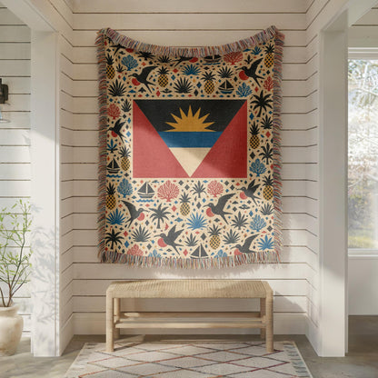Antigua Barbuda Flag Woven Blanket
