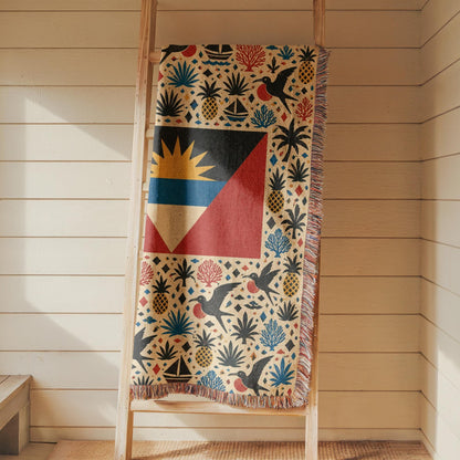 Antigua Barbuda Flag Woven Blanket