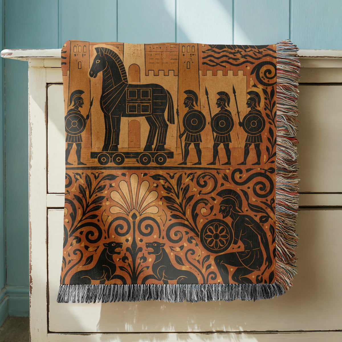 Trojan Horse Woven Blanket
