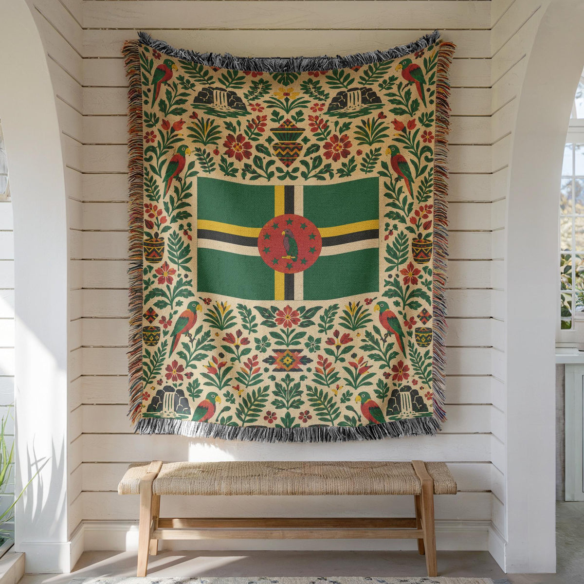 Dominica Flag Woven Blanket