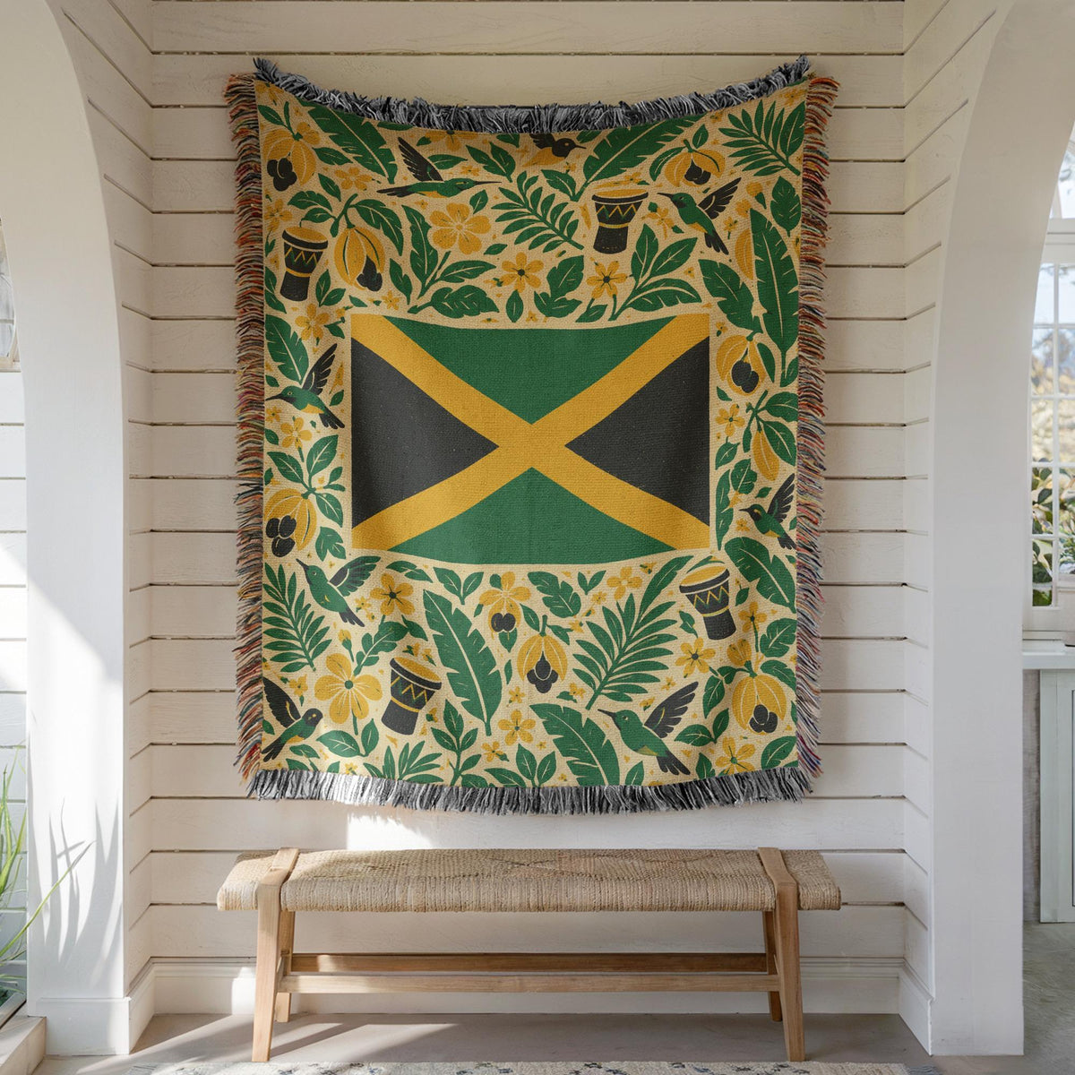 Jamaica Flag Woven Blanket