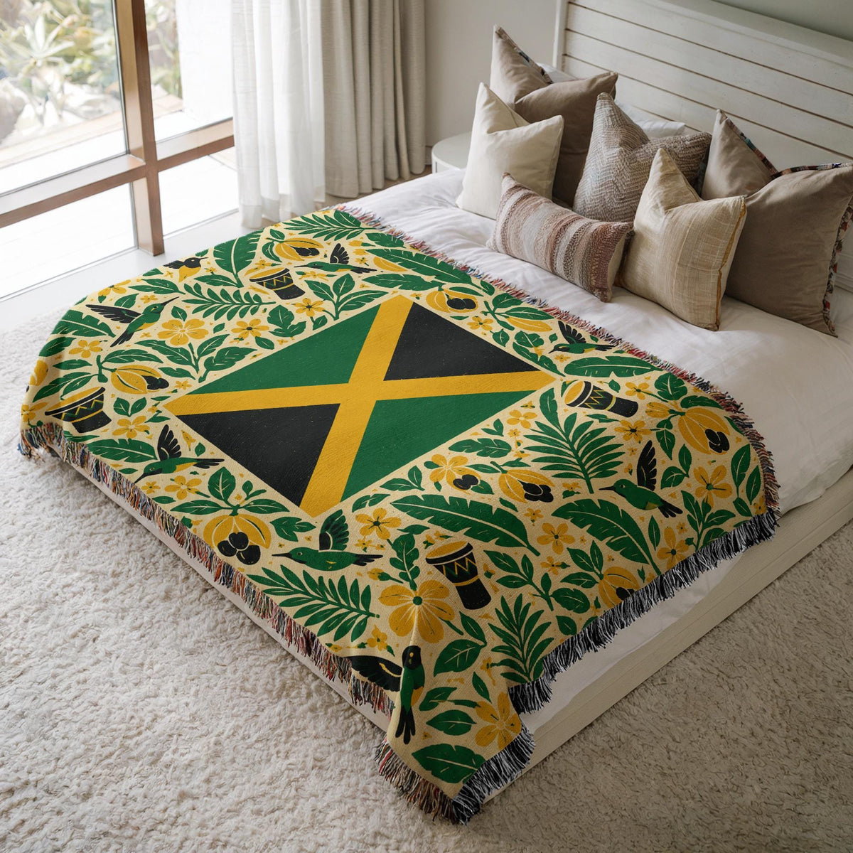 Jamaica Flag Woven Blanket