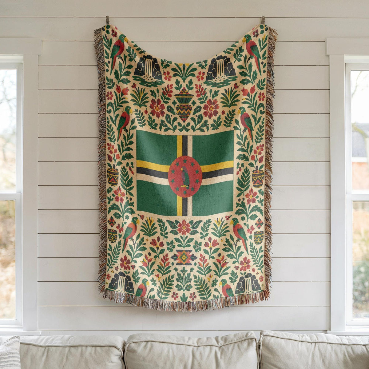 Dominica Flag Woven Blanket