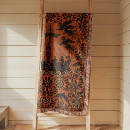 Odysseus Sirens Woven Blanket