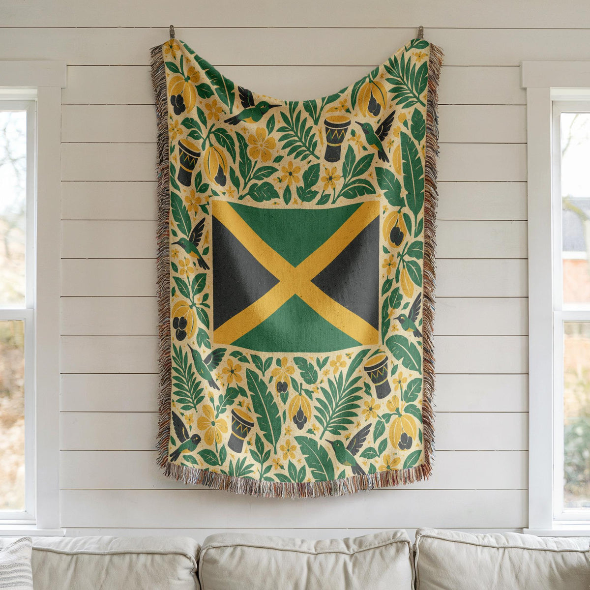 Jamaica Flag Woven Blanket