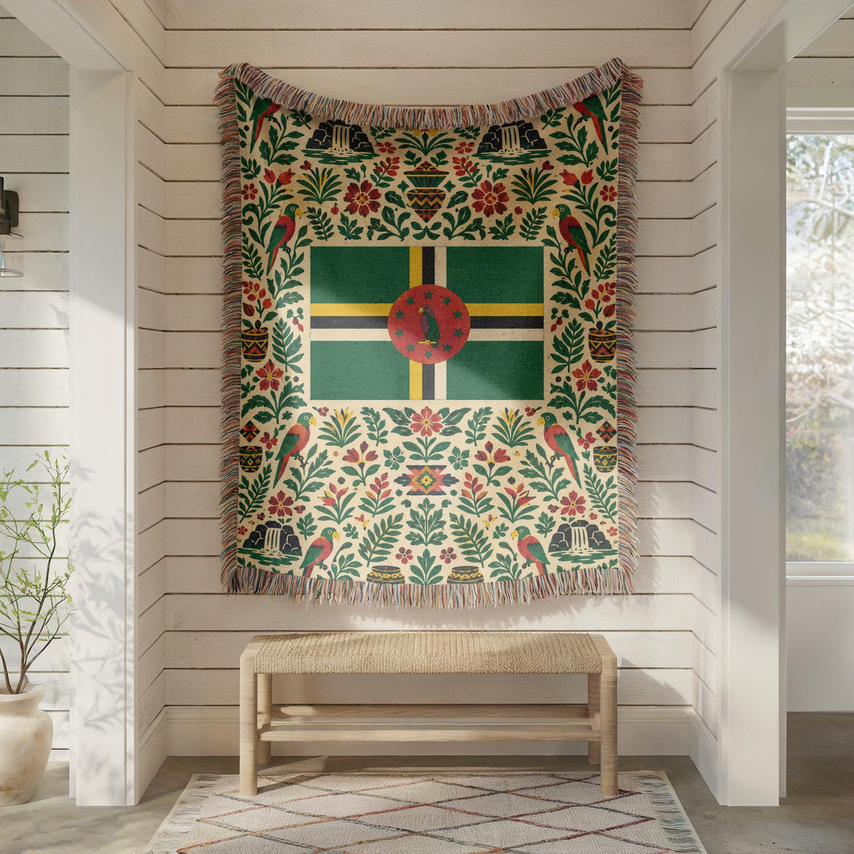 Dominica Flag Woven Blanket