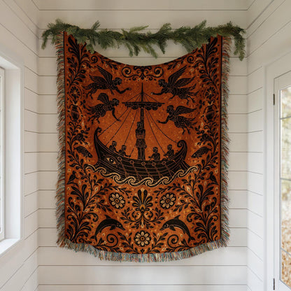 Odysseus Sirens Woven Blanket