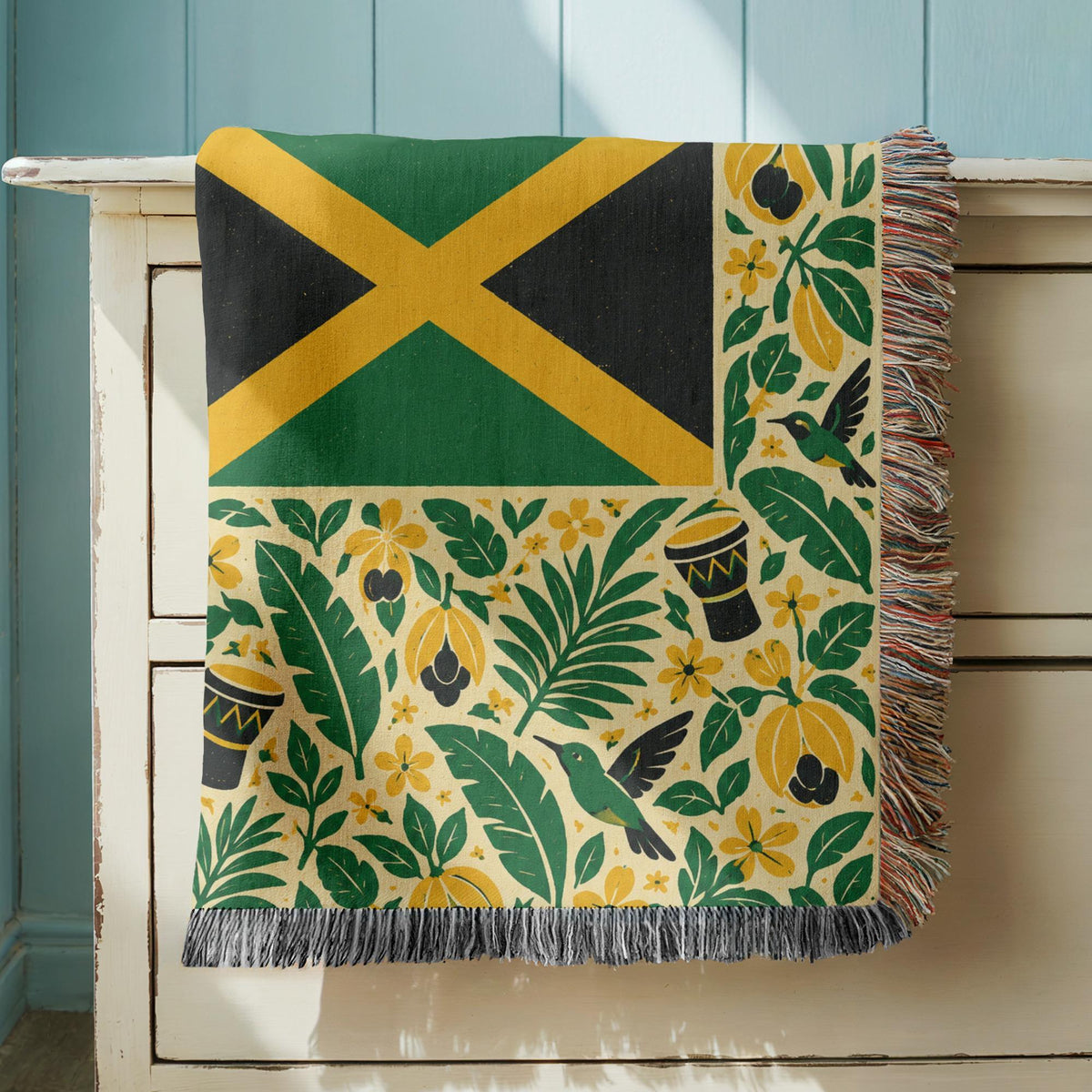 Jamaica Flag Woven Blanket