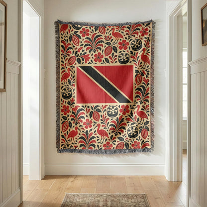 Trinidad Tobago Flag Woven Blanket
