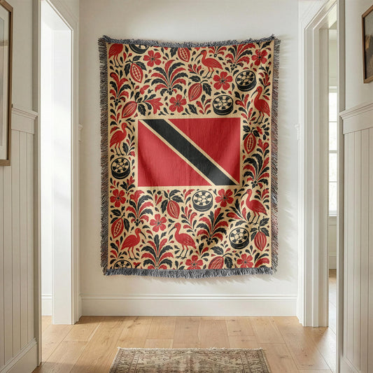 Trinidad Tobago Flag Woven Blanket