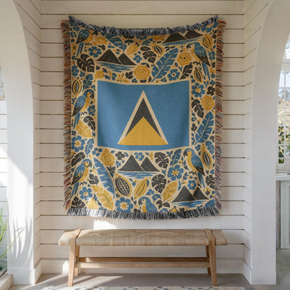 Saint Lucia Flag Woven Blanket